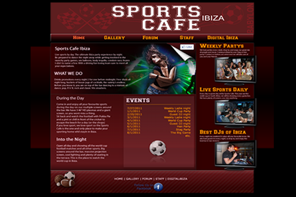 Website Design Website Development - Sports Cafe